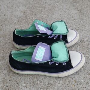 Converse Canvas Double Tongue Sneakers Classic All Star Size 4 Youth 6 Womens